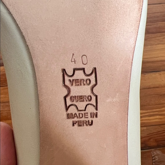 Huma Blanco "The Gabi" Leather Block Heel Pumps Bone/Light Cream - EU Size 40 - Picture 8 of 13